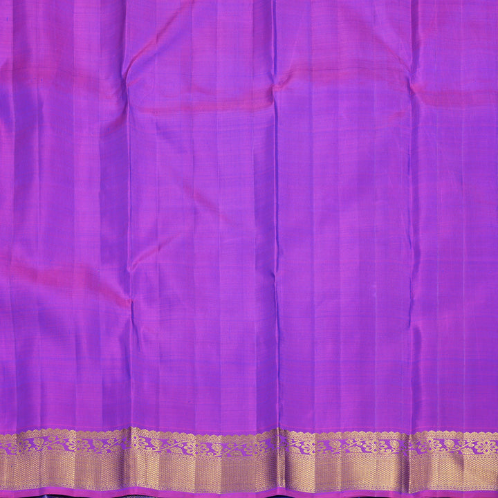 Hayagrivas Handloom Purplish-Blue Kanjivaram Silk Saree KBF851H5-1