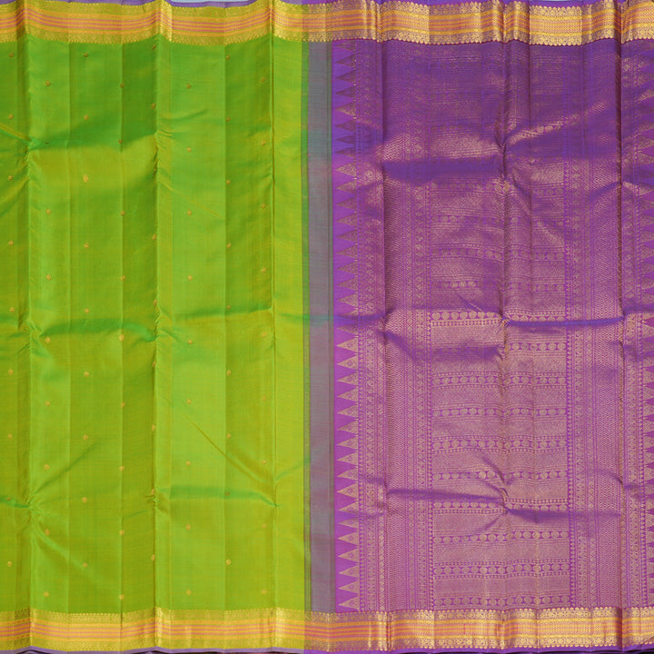 Hayagrivas Handloom Fluorescent Green Kanjivaram Silk Saree KBF851H7-1