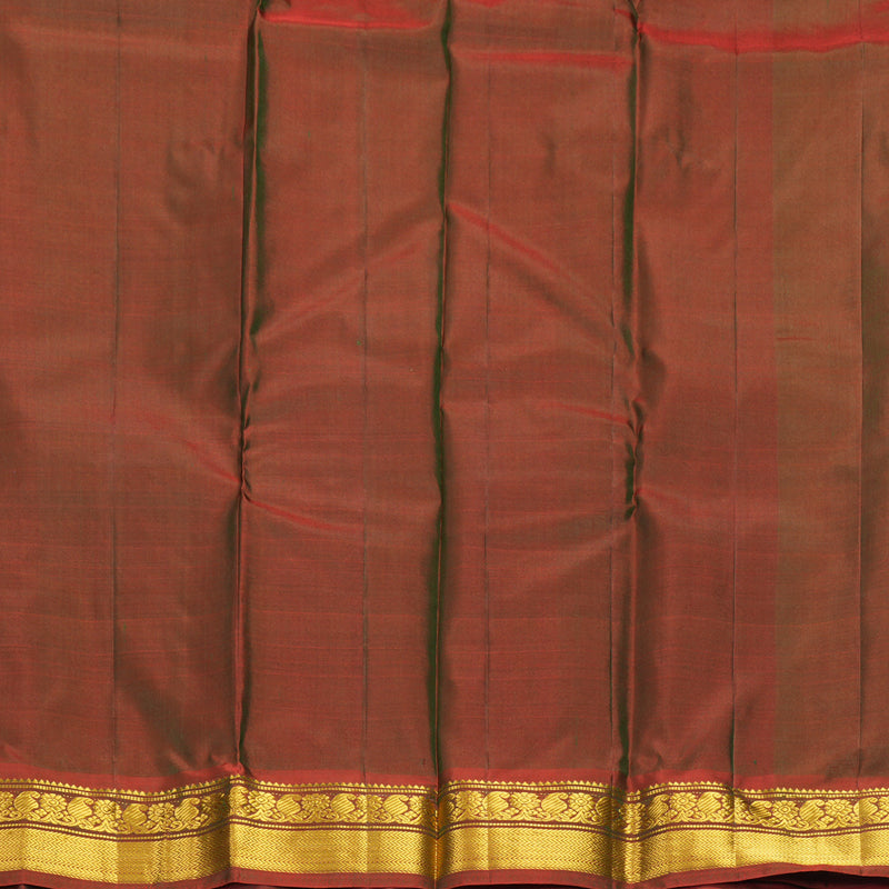 Hayagrivas Handloom Green Kanjivaram Silk Saree with Manthalir Border KBF852H1-12