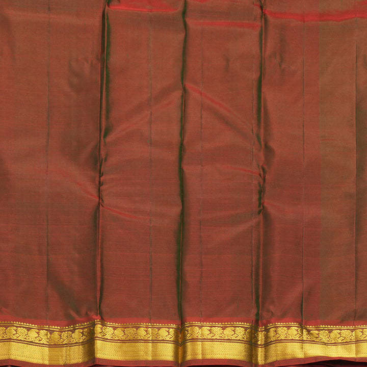 Hayagrivas Handloom Green Kanjivaram Silk Saree with Manthalir Border KBF852H1-12
