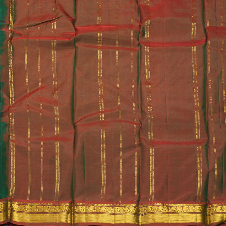 Hayagrivas Handloom Green Kanjivaram Silk Saree with Manthalir Border KBF852H1-12