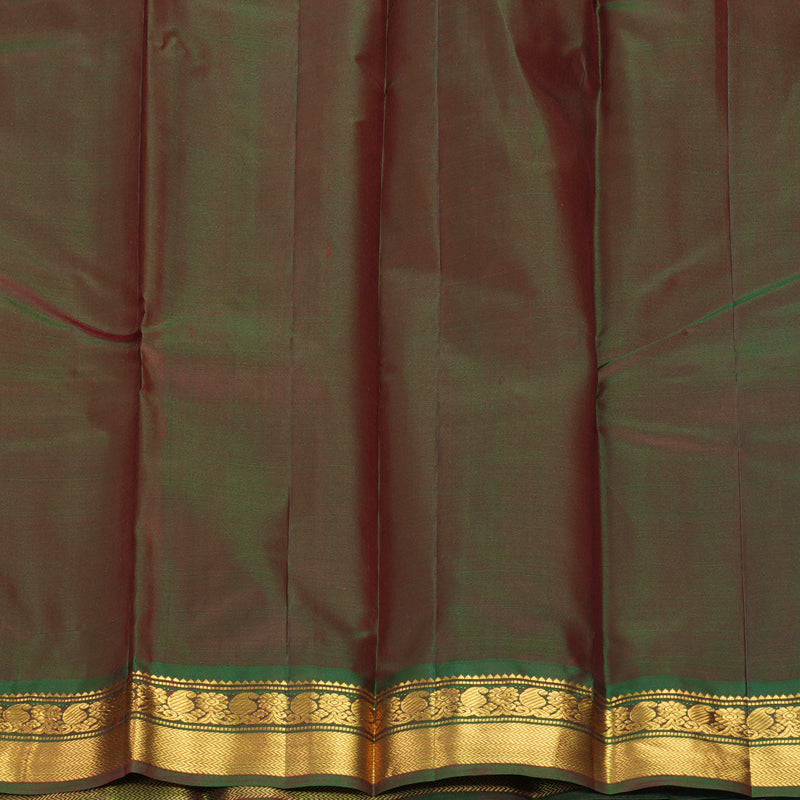 Hayagrivas Handloom Red Kanjivaram Silk Saree with Manthalir Green Border KBF852H1-17