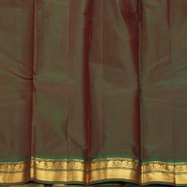 Hayagrivas Handloom Red Kanjivaram Silk Saree with Manthalir Green Border KBF852H1-17