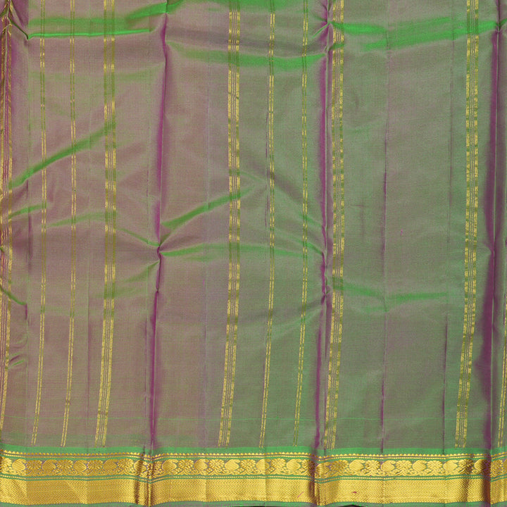 Hayagrivas Handloom Pink Kanjivaram Silk Saree with Manthalir Green Border KBF852H1-3