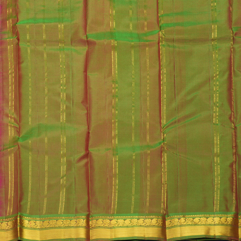 Hayagrivas Handloom Magenta Kanjivaram Silk Saree with Manthalir Green Border KBF852H1-30