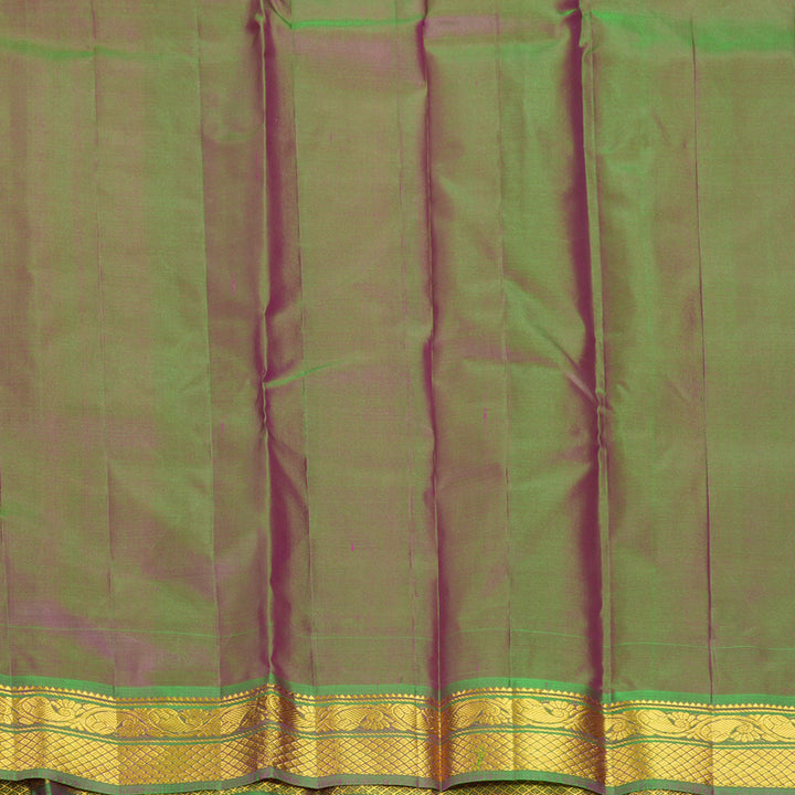 Hayagrivas Handloom Pink Kanjivaram Silk Saree with Manthalir Green Border KBF852H1-7