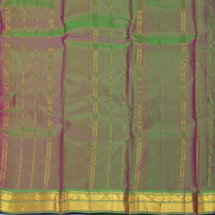 Hayagrivas Handloom Pink Kanjivaram Silk Saree with Manthalir Green Border KBF852H1-7
