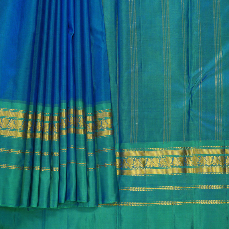 Hayagrivas Handloom Mayilkazhuthu Kanjivaram Silk Saree with Ganga Jamuna Border KBF852H2-11
