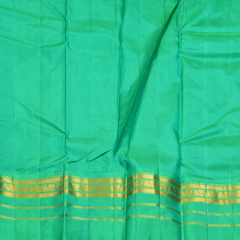 Hayagrivas Handloom Sea Green Kanjivaram Silk Saree with Ganga Jamuna Border KBF852H2-13