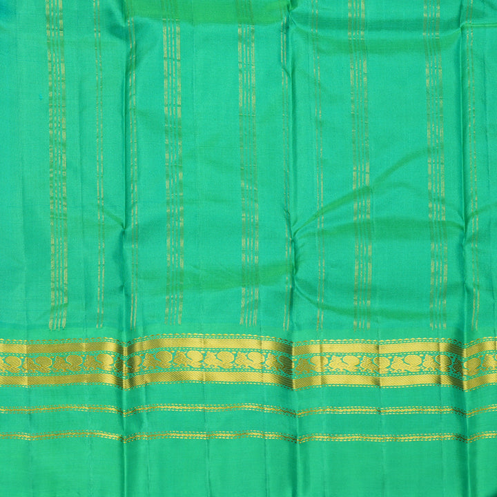 Hayagrivas Handloom Sea Green Kanjivaram Silk Saree with Ganga Jamuna Border KBF852H2-13