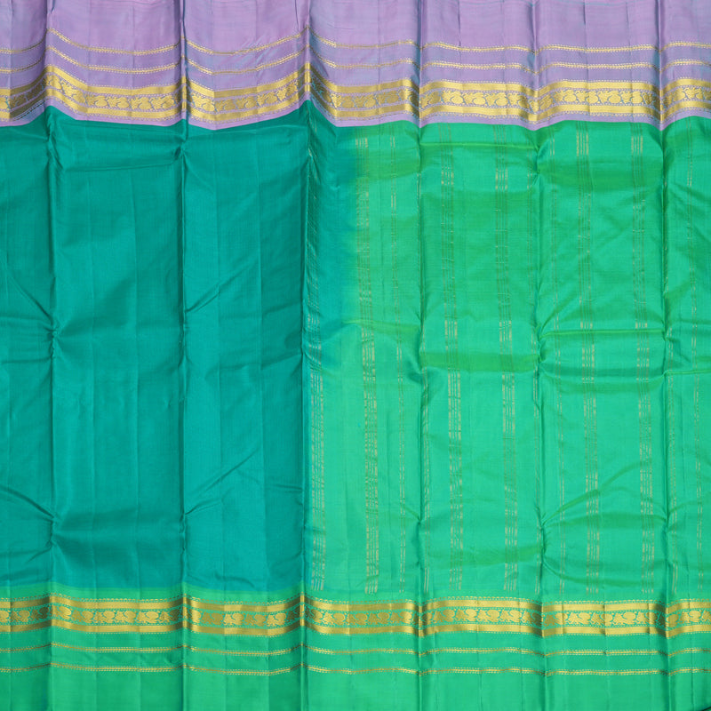 Hayagrivas Handloom Sea Green Kanjivaram Silk Saree with Ganga Jamuna Border KBF852H2-13