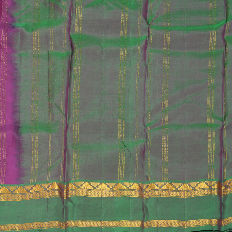 Hayagrivas Handloom Vadamalli Purple Kanjivaram Silk Saree with Manthalir Green Border KBF852H2-4