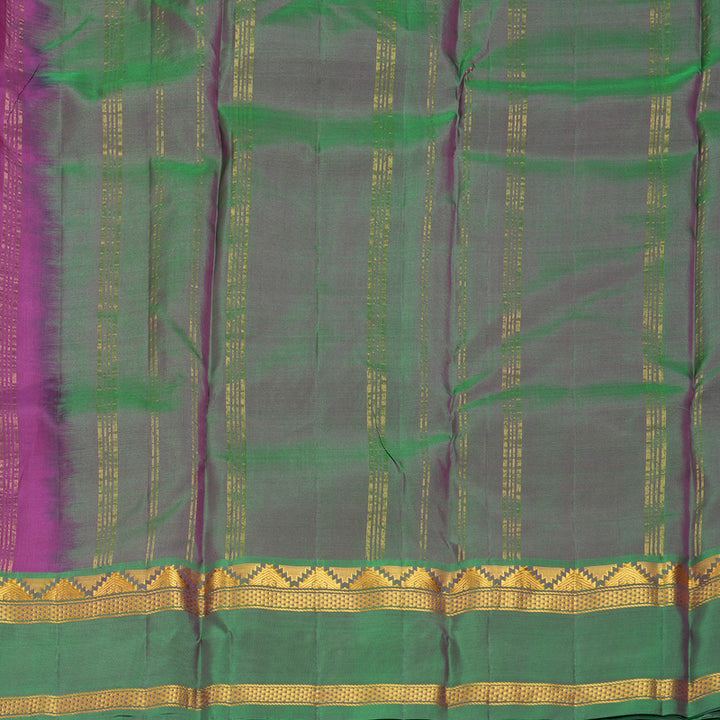 Hayagrivas Handloom Vadamalli Purple Kanjivaram Silk Saree with Manthalir Green Border KBF852H2-4