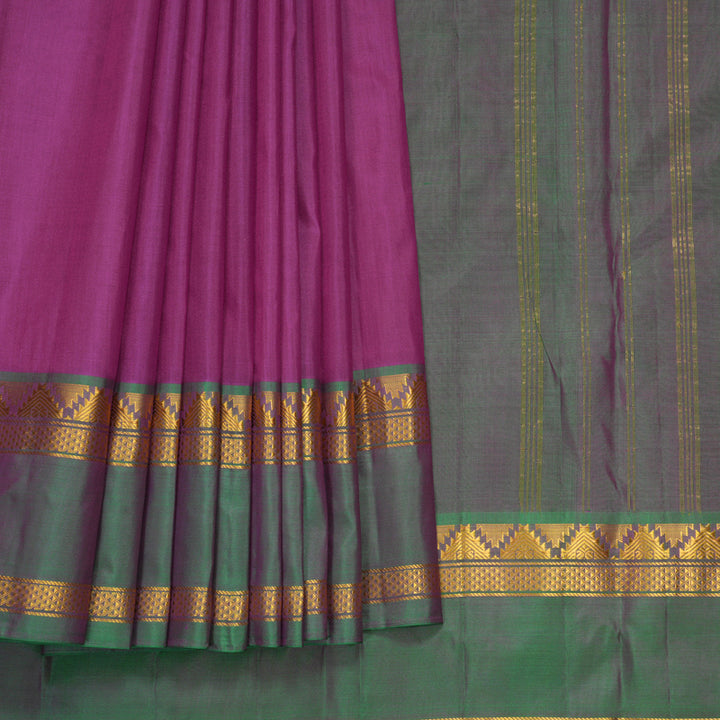Hayagrivas Handloom Vadamalli Purple Kanjivaram Silk Saree with Manthalir Green Border KBF852H2-4