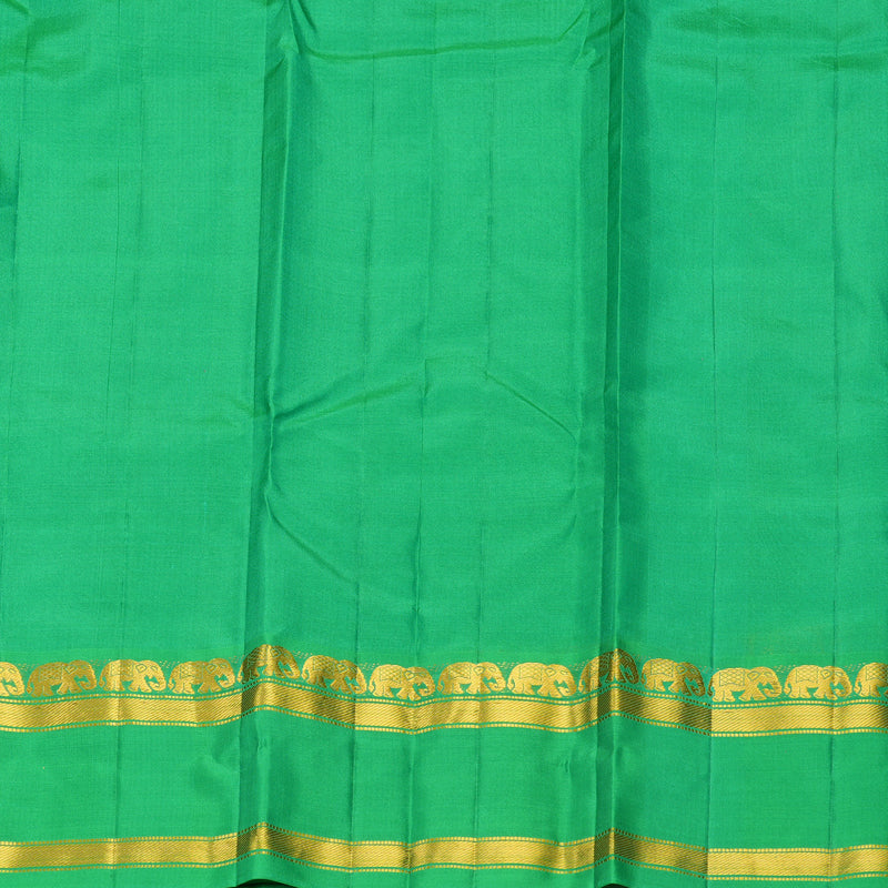 Hayagrivas Handloom Sea Green Kanjivaram Silk Saree with Parrot Green Border KBF852H2-6