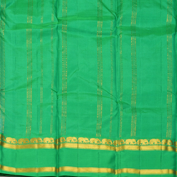 Hayagrivas Handloom Sea Green Kanjivaram Silk Saree with Parrot Green Border KBF852H2-6