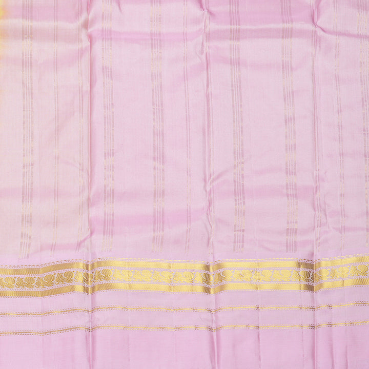 Hayagrivas Handloom Pale Yellow Kanjivaram Silk Saree with Ganga Jamuna Border KBF852H2-8