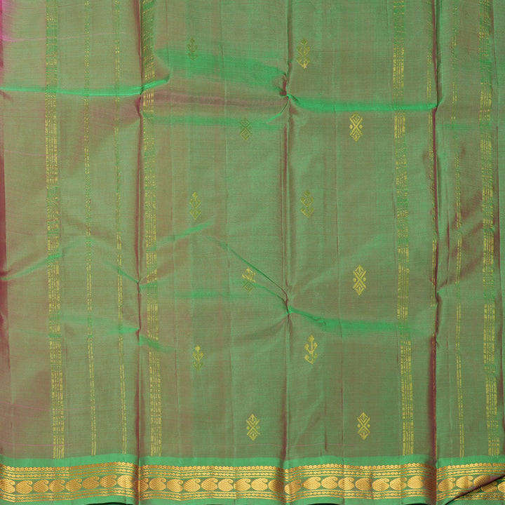 Hayagrivas Handloom Pink Kanjivaram Silk Saree with Manthalir Green Border KBF852H3-9