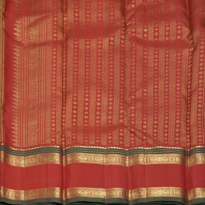 Hayagrivas Handloom Parrot Green Kanjivaram Silk Saree with Ganga Jamuna Border KBF855H3-2