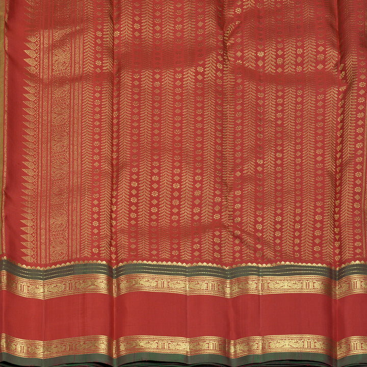 Hayagrivas Handloom Parrot Green Kanjivaram Silk Saree with Ganga Jamuna Border KBF855H3-2