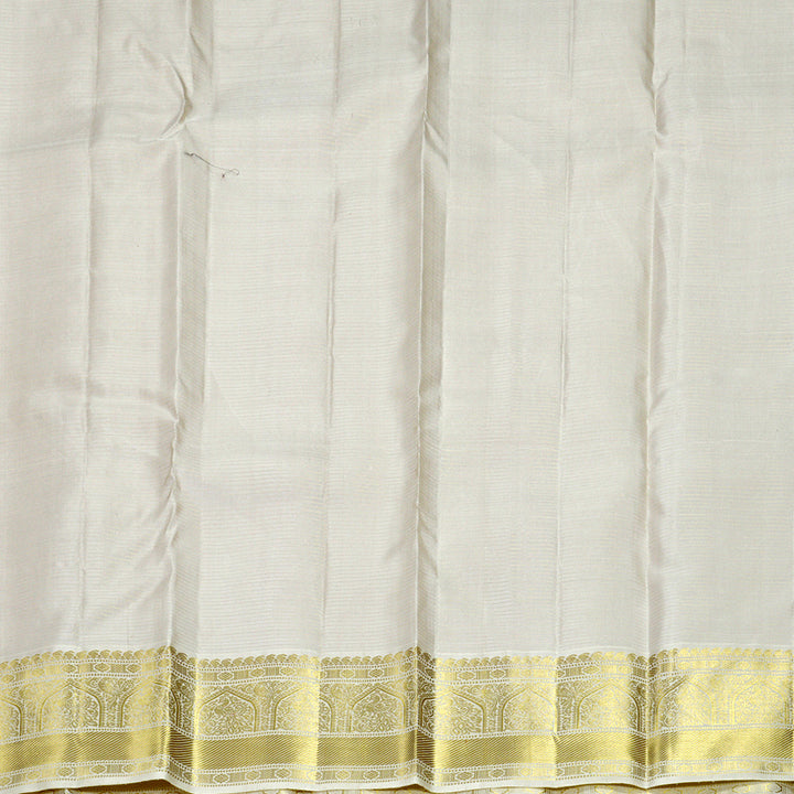 Hayagrivas Handloom Red Kanjivaram Silk Saree with Half-White Border KBF855H4-1