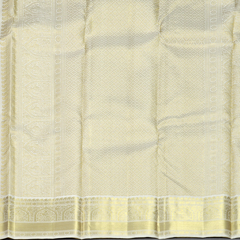 Hayagrivas Handloom Red Kanjivaram Silk Saree with Half-White Border KBF855H4-1