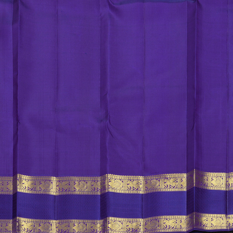 Hayagrivas Handloom Aqua Green Kanjivaram Silk Saree with Purple Border KBF855H5-1