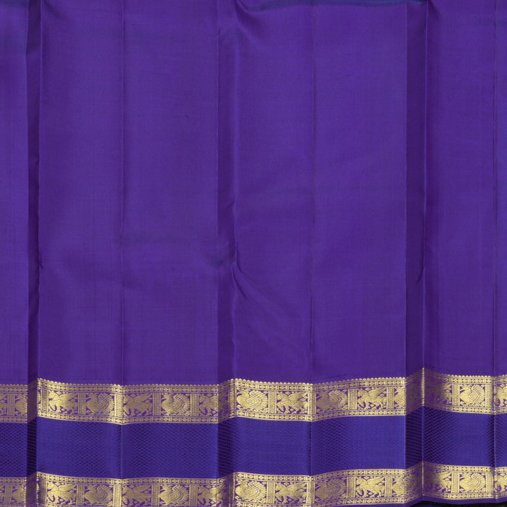 Hayagrivas Handloom Aqua Green Kanjivaram Silk Saree with Purple Border KBF855H5-1