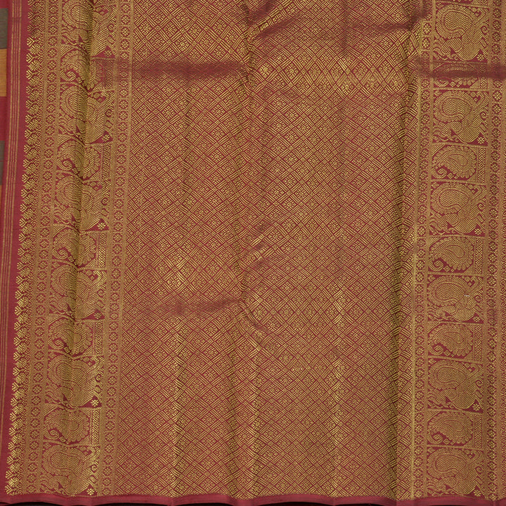 Hayagrivas Handloom Multicolour Checks Kanjivaram Silk Saree KBF855H8-1