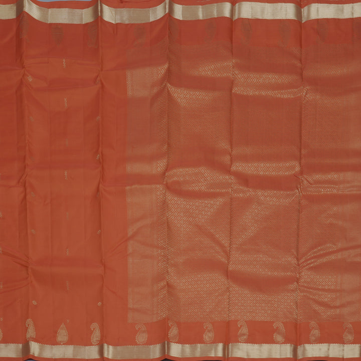Hayagrivas Handloom Orange Kanjivaram Silk Saree KBF856H1-1