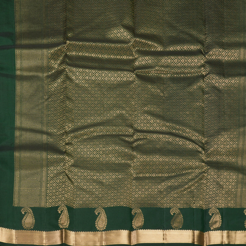 Hayagrivas Handloom Bottle Green Kanjivaram Silk Saree KBF856H1-4