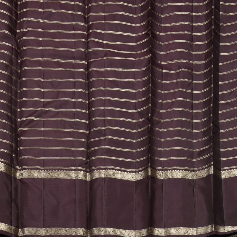 Hayagrivas Handloom Grey Kanjivaram Silk Saree with Deep Plum Border KBF856H16-5