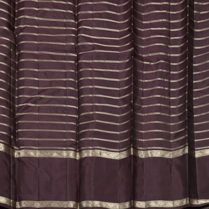 Hayagrivas Handloom Grey Kanjivaram Silk Saree with Deep Plum Border KBF856H16-5