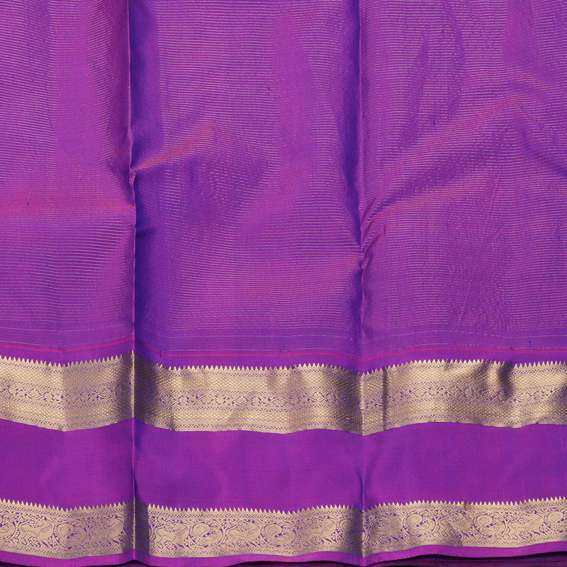 Hayagrivas Handloom MS Blue Kanjivaram Silk Saree with Purple Border KBF856H2-3