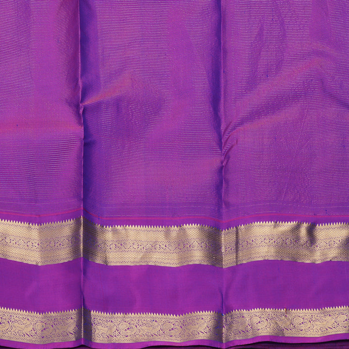 Hayagrivas Handloom MS Blue Kanjivaram Silk Saree with Purple Border KBF856H2-3