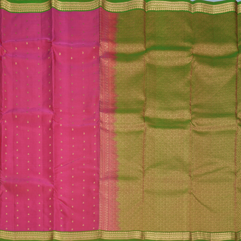 Hayagrivas Handloom Pink Kanjivaram Silk Saree with Manthalir Border KBF856H23-1