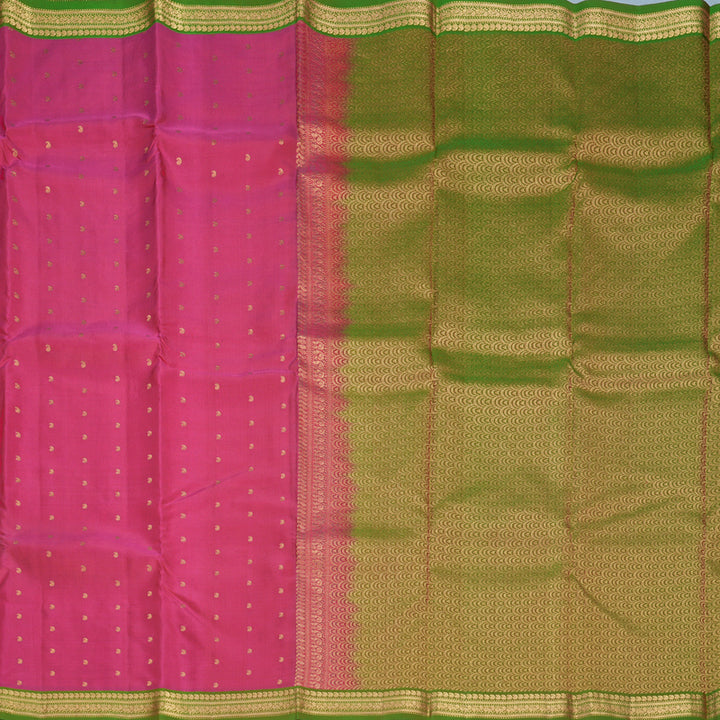 Hayagrivas Handloom Pink Kanjivaram Silk Saree with Manthalir Border KBF856H23-1