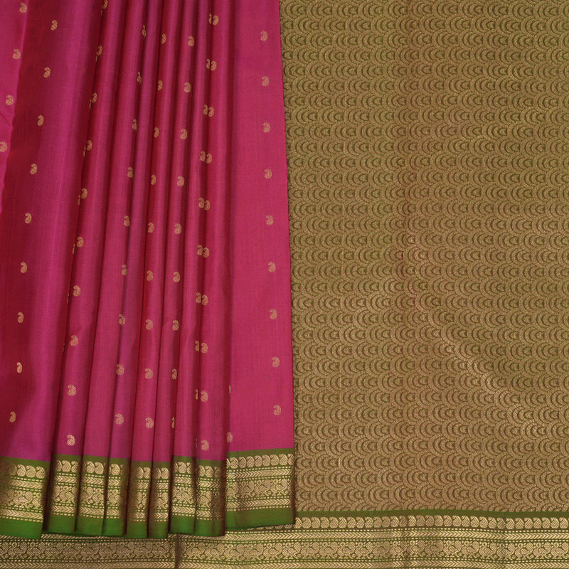 Hayagrivas Handloom Pink Kanjivaram Silk Saree with Manthalir Border KBF856H23-1