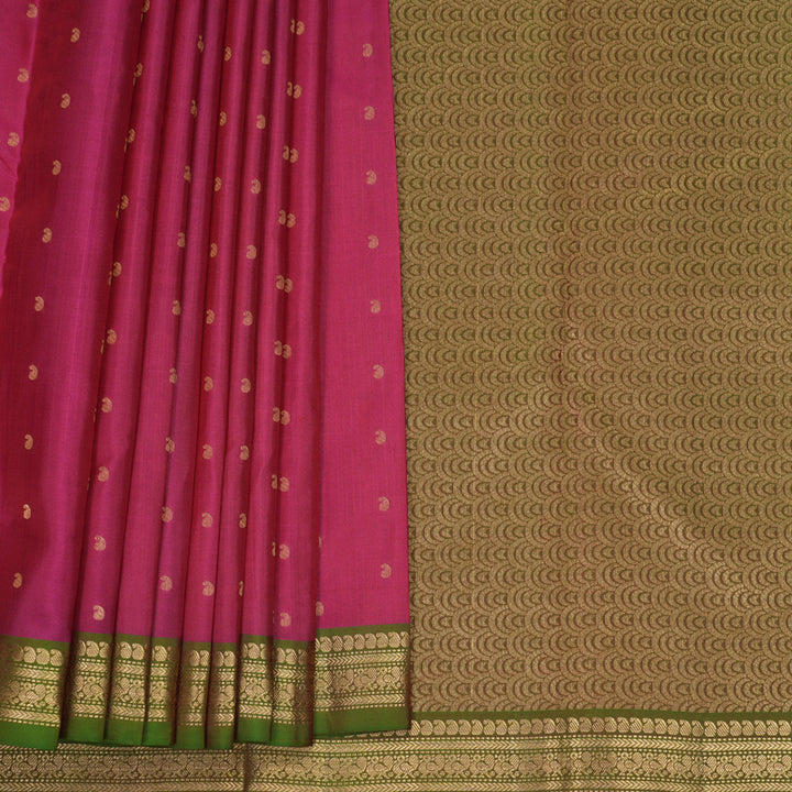 Hayagrivas Handloom Pink Kanjivaram Silk Saree with Manthalir Border KBF856H23-1