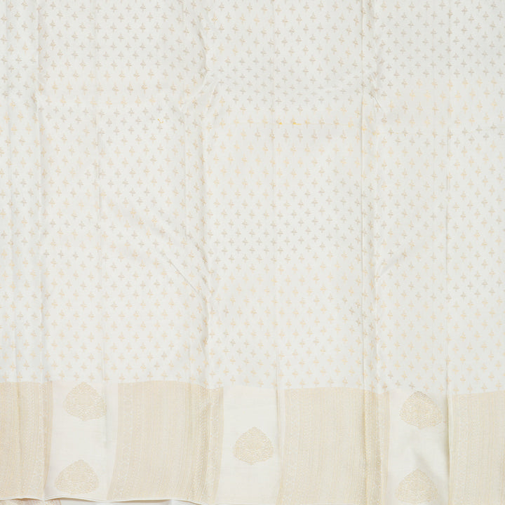 Hayagrivas Handloom Yellow Kanjivaram Silk Saree with White Border KBF856H26-11
