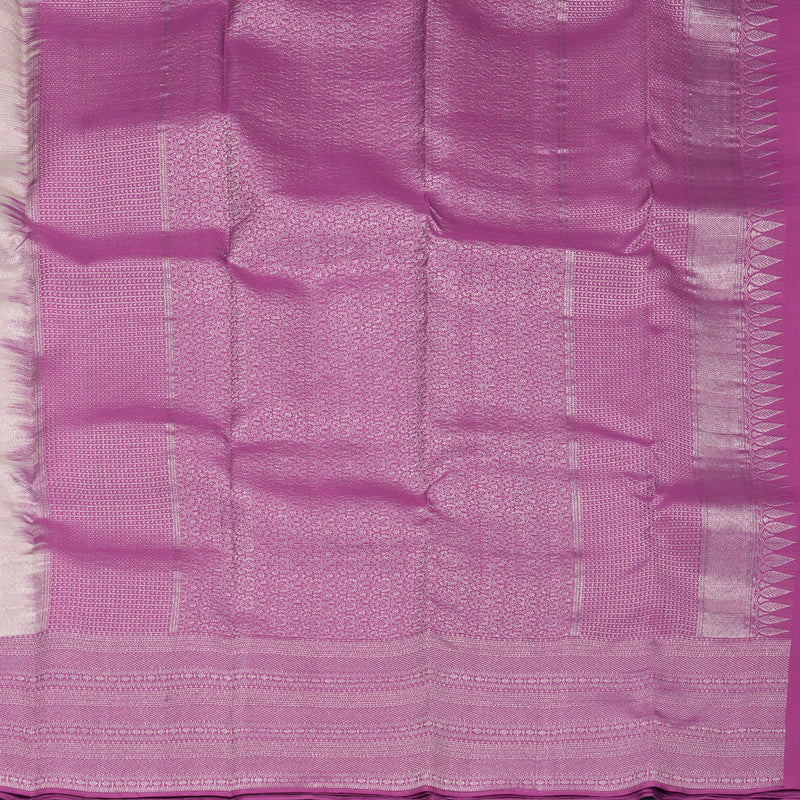 Hayagrivas Handloom Cream Kanjivaram Silk Saree with Purple Border KBF856H26-12
