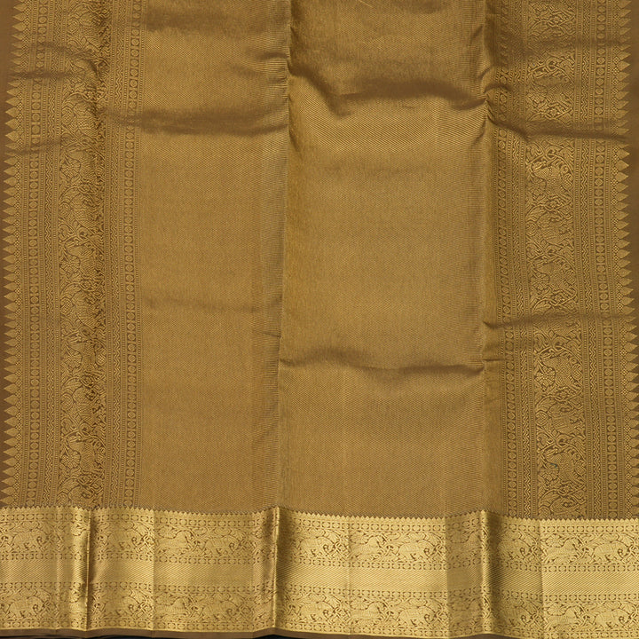Hayagrivas Handloom Dry Mehandi Green Kanjivaram Silk Saree KBF858H19-3