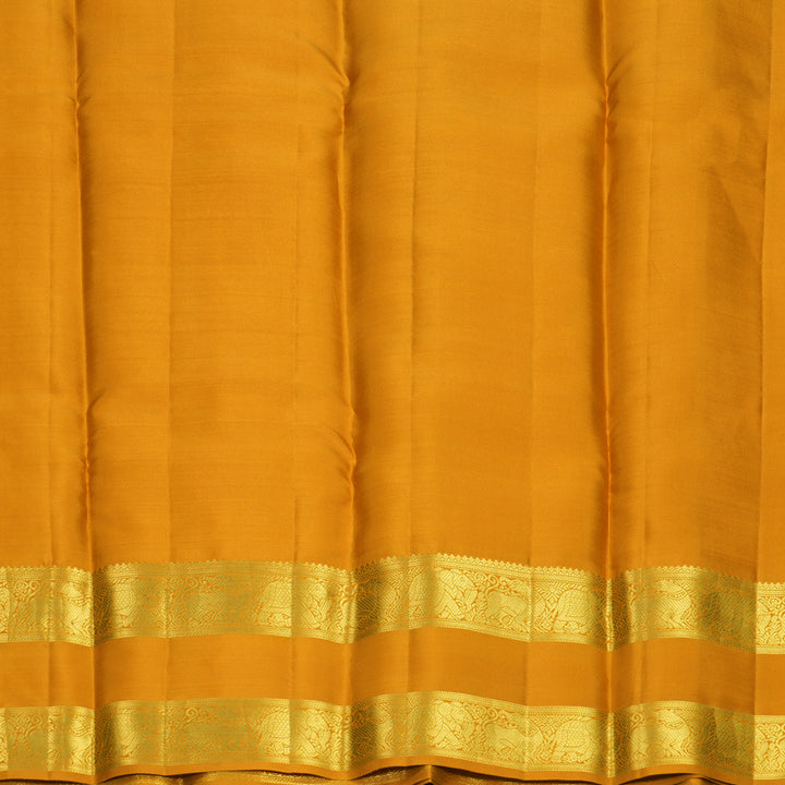 Hayagrivas Handloom Tumeric Yellow Kanjivaram Silk Saree KBF858H23-2