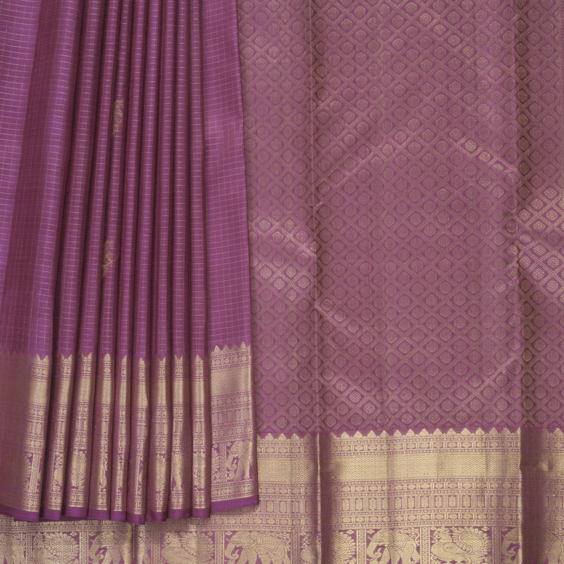 Hayagrivas Handloom Purple Kanjivaram Silk Saree KBF858H3-1
