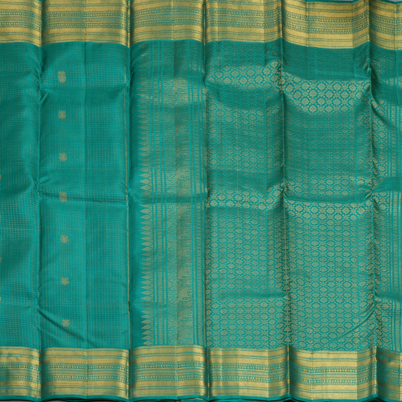 Hayagrivas Handloom Teal Green Kanjivaram Silk Saree KBF858H3-7