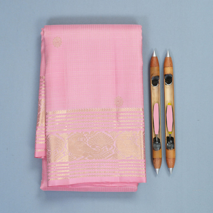 Hayagrivas Handloom Baby Pink Kanjivaram Silk Saree KBF859H2-1