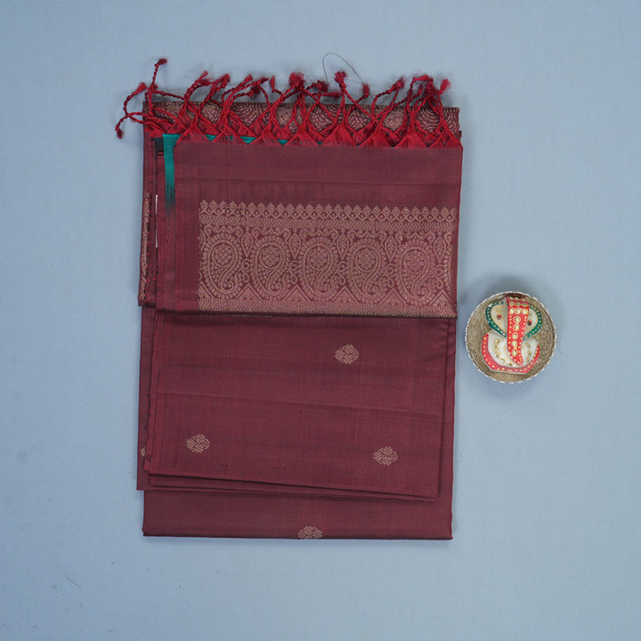 Hayagrivas Maroon Handloom Soft Silk Saree KBF863H1-1