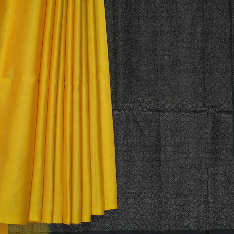 Hayagrivas Yellow Handloom Soft Silk Saree KBF863H1-5