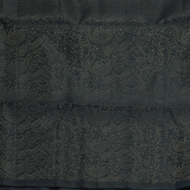 Hayagrivas Black Handloom Soft Silk Saree KBF863H1-6