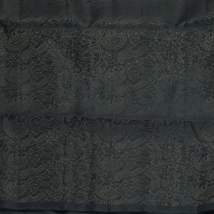 Hayagrivas Black Handloom Soft Silk Saree KBF863H1-6